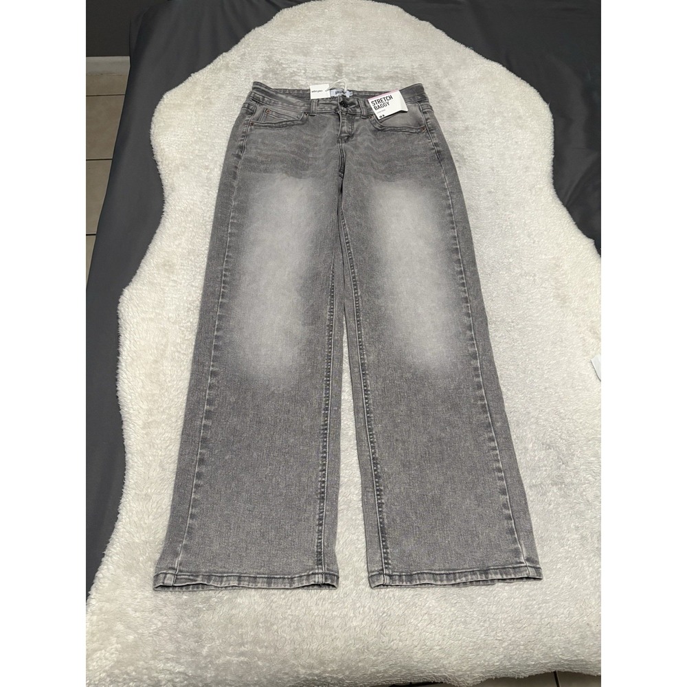 New Refuge Denim Girls Gray Washed Jeans Juniors 3 Pants Stretch Baggy